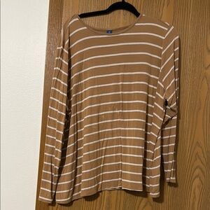 Striped Brown Long Sleeve Top